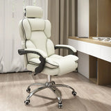 Tilt Mechanism Steel Frame Swivel Leather Task Office Chair Image - 15