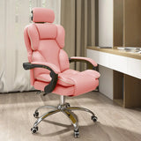 Tilt Mechanism Steel Frame Swivel Leather Task Office Chair Image - 18