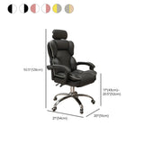 Tilt Mechanism Steel Frame Swivel Leather Task Office Chair Image - 23