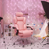 Tilt Mechanism Steel Frame Swivel Leather Task Office Chair Image - 8