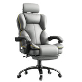 Tilt Mechanism Steel Frame Swivel Leather Task Office Chair Image - 9