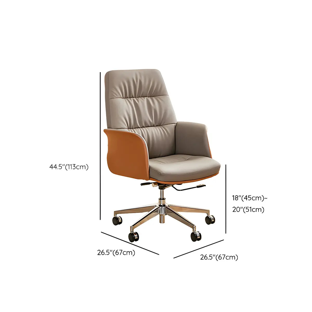 Tilt Mechanism Swivel Brown Adjustable Seating Office Chair 