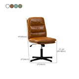 Tilt Mechanism Swivel Leather Conference Beige Office Chair Image - 16
