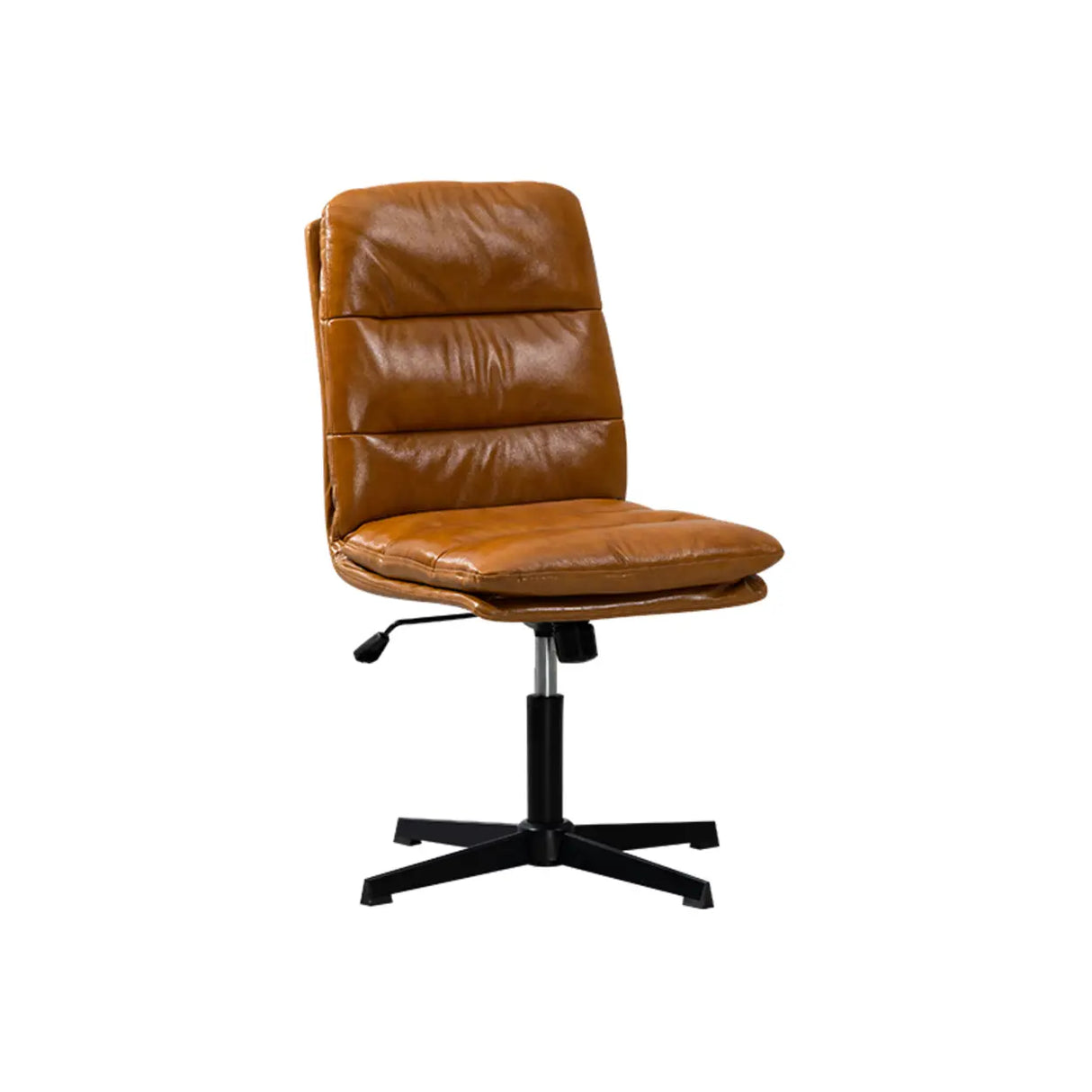 Tilt Mechanism Swivel Leather Conference Beige Office Chair Image - 3