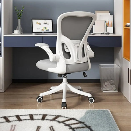 Tilt Mechanism Swivel Lumbar Support White Mesh Office Chair Image - 1