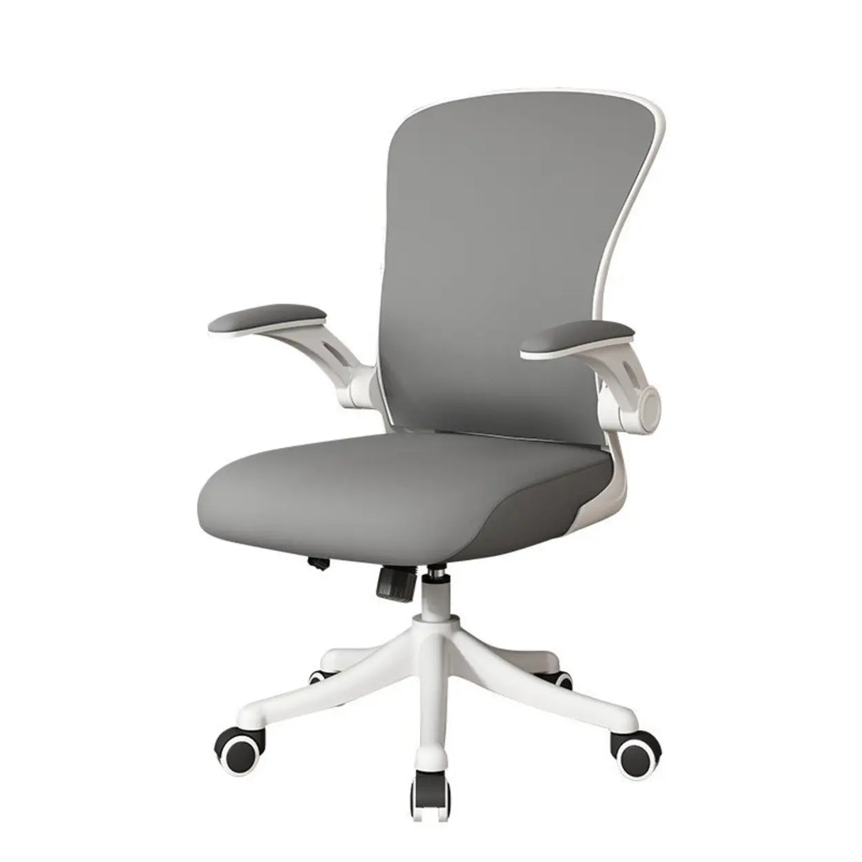 Tilt Mechanism Swivel Lumbar Support White Mesh Office Chair Image - 10