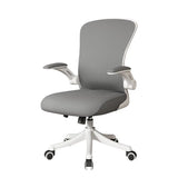 Tilt Mechanism Swivel Lumbar Support White Mesh Office Chair Image - 10