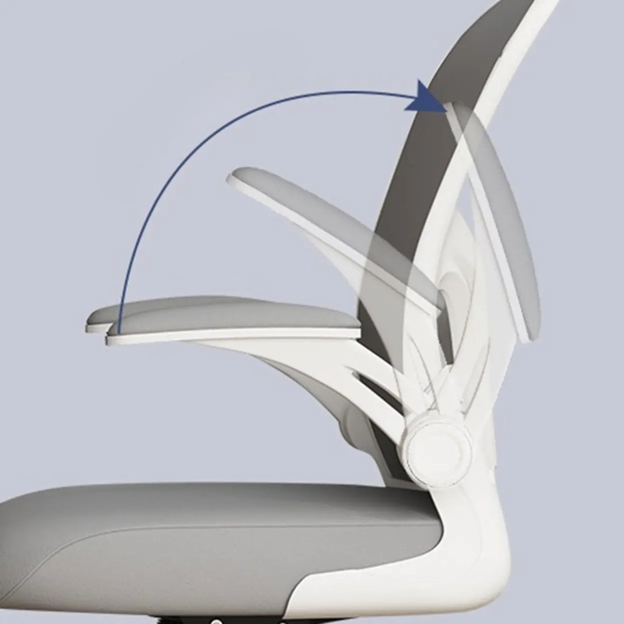 Tilt Mechanism Swivel Lumbar Support White Mesh Office Chair Image - 14
