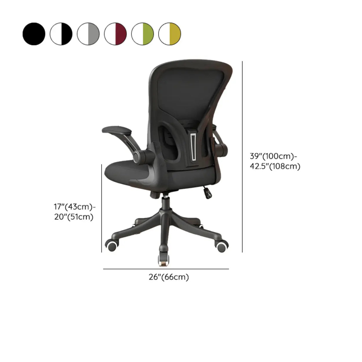 Tilt Mechanism Swivel Lumbar Support White Mesh Office Chair 