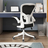 Tilt Mechanism Swivel Lumbar Support White Mesh Office Chair Image - 3