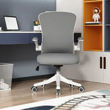 Tilt Mechanism Swivel Lumbar Support White Mesh Office Chair Image - 6