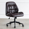 Tilt Swivel Grey Leather Plush Office Chair with Casters Image - 13