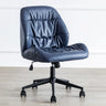 Tilt Swivel Grey Leather Plush Office Chair with Casters Image - 15