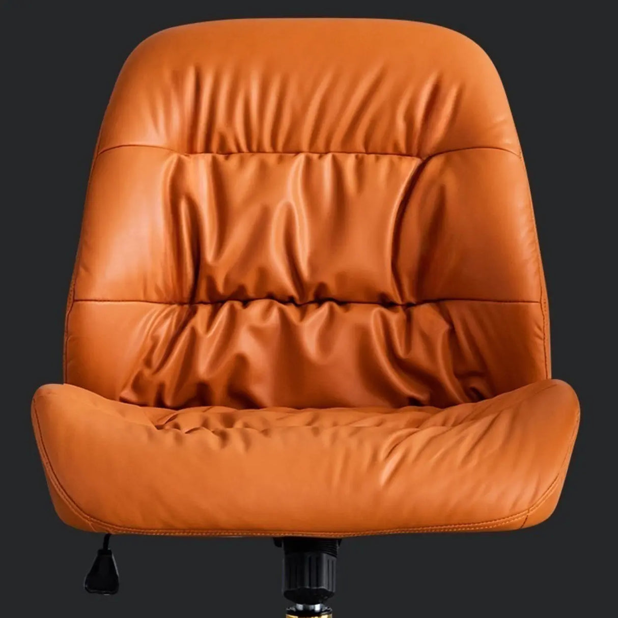 Tilt Swivel Grey Leather Plush Office Chair with Casters Image - 17