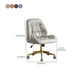 Tilt Swivel Grey Leather Plush Office Chair with Casters #size