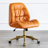 Tilt Swivel Grey Leather Plush Office Chair with Casters Image - 3