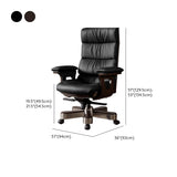 Tilt Swivel Leather Adjustable Office Chair with Headrest #size