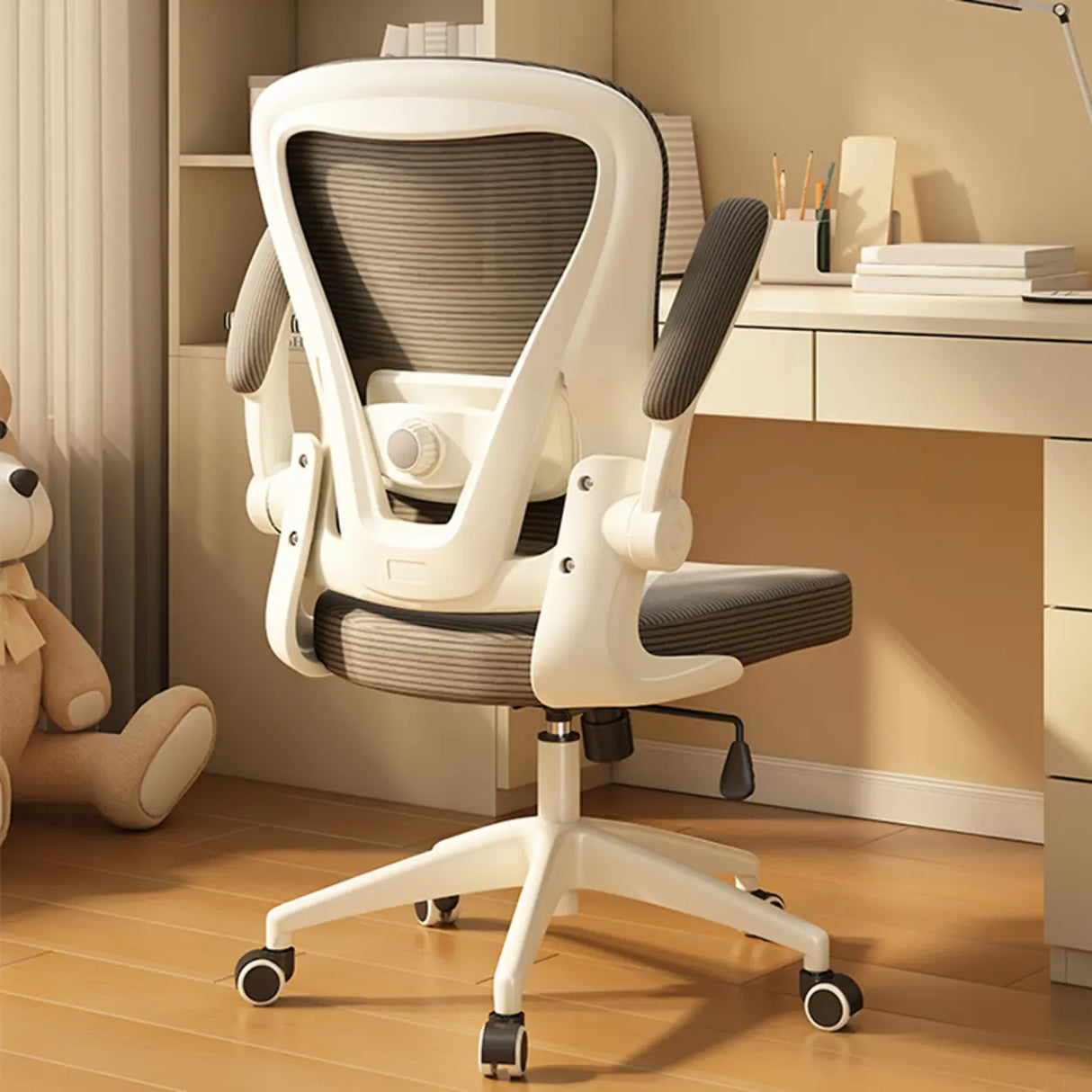 Tilt White Adjustable Ergonomic Mesh Nylon Office Chair Image - 10