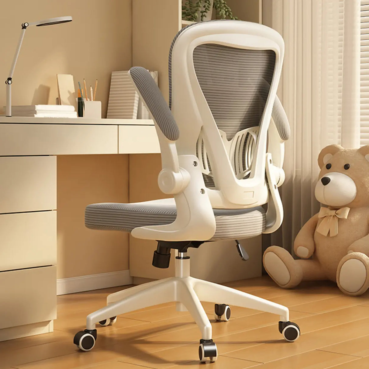 Tilt White Adjustable Ergonomic Mesh Nylon Office Chair Image - 13
