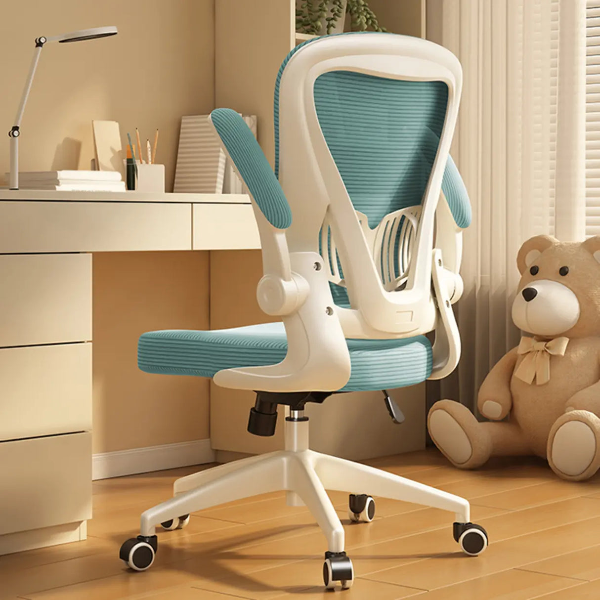Tilt White Adjustable Ergonomic Mesh Nylon Office Chair Image - 17