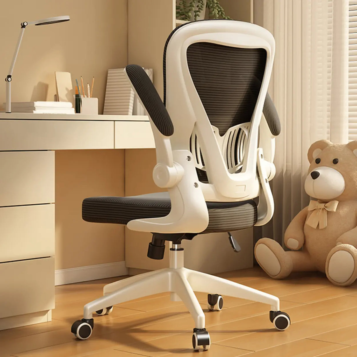 Tilt White Adjustable Ergonomic Mesh Nylon Office Chair Image - 18