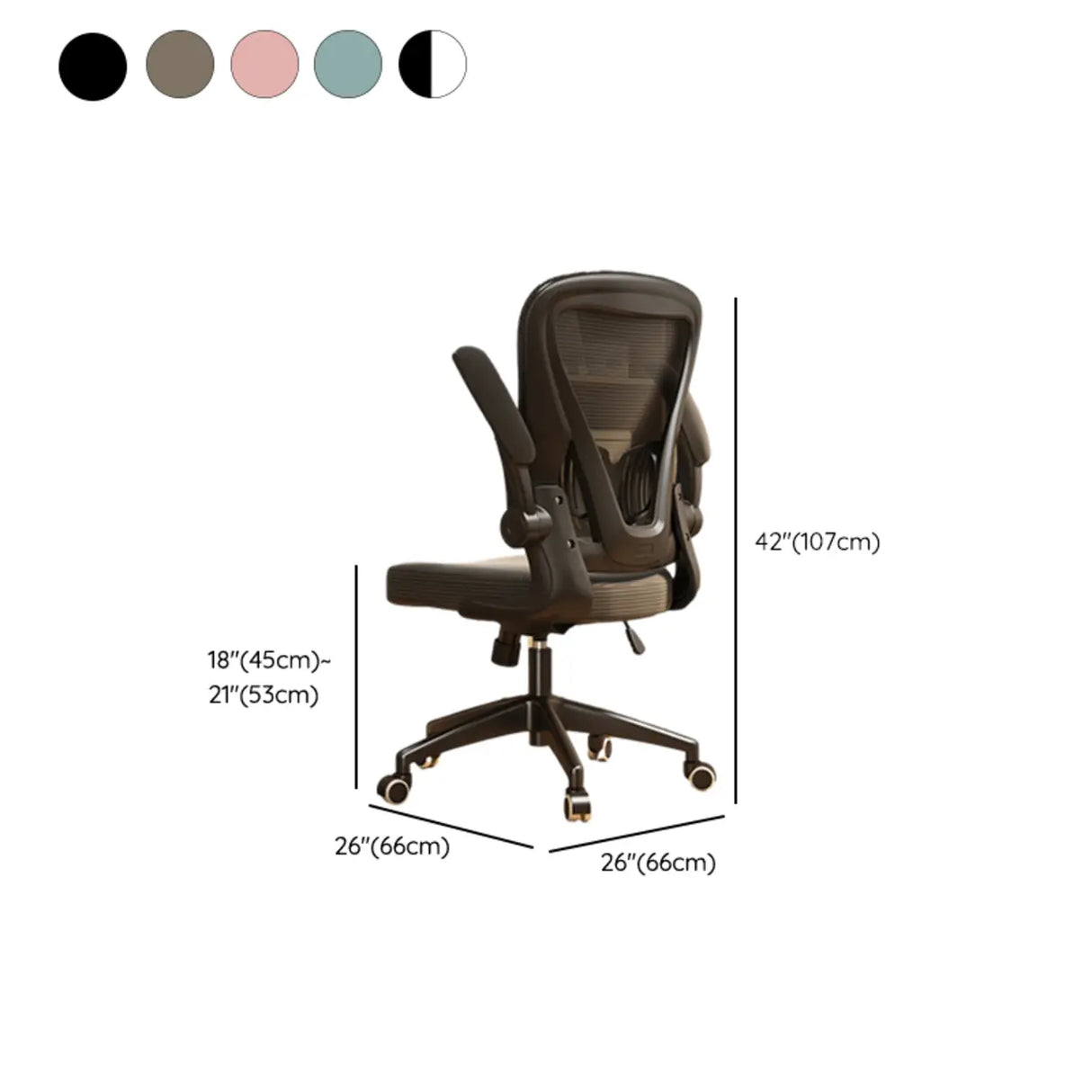 Tilt White Adjustable Ergonomic Mesh Nylon Office Chair Image - 20