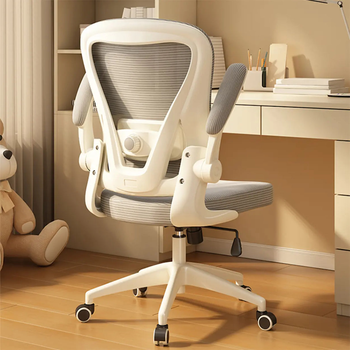 Tilt White Adjustable Ergonomic Mesh Nylon Office Chair Image - 3