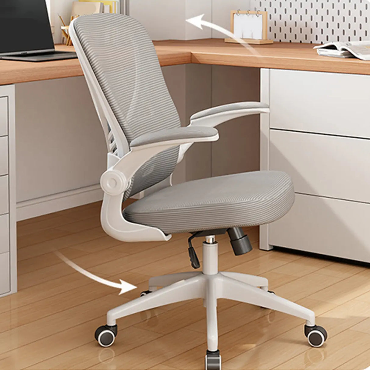 Tilt White Adjustable Ergonomic Mesh Nylon Office Chair Image - 4