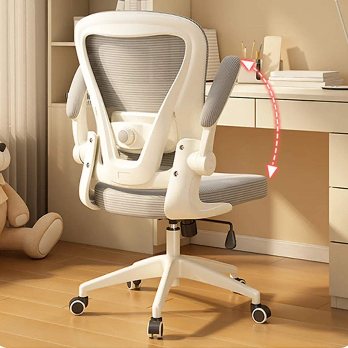 Tilt White Adjustable Ergonomic Mesh Nylon Office Chair Image - 6
