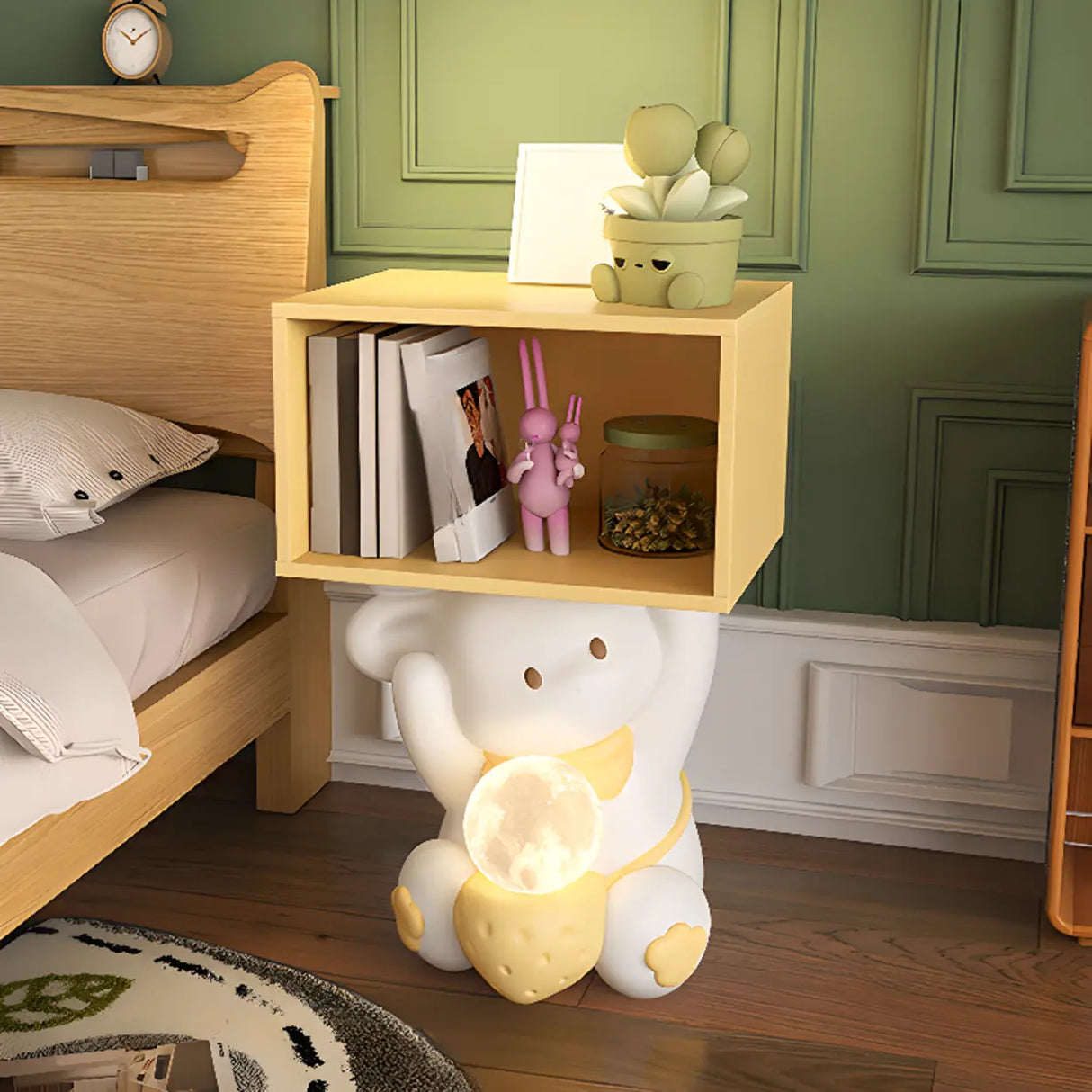Tip Resistant Animals Resin Kids Nightstand with Lights Image - 7