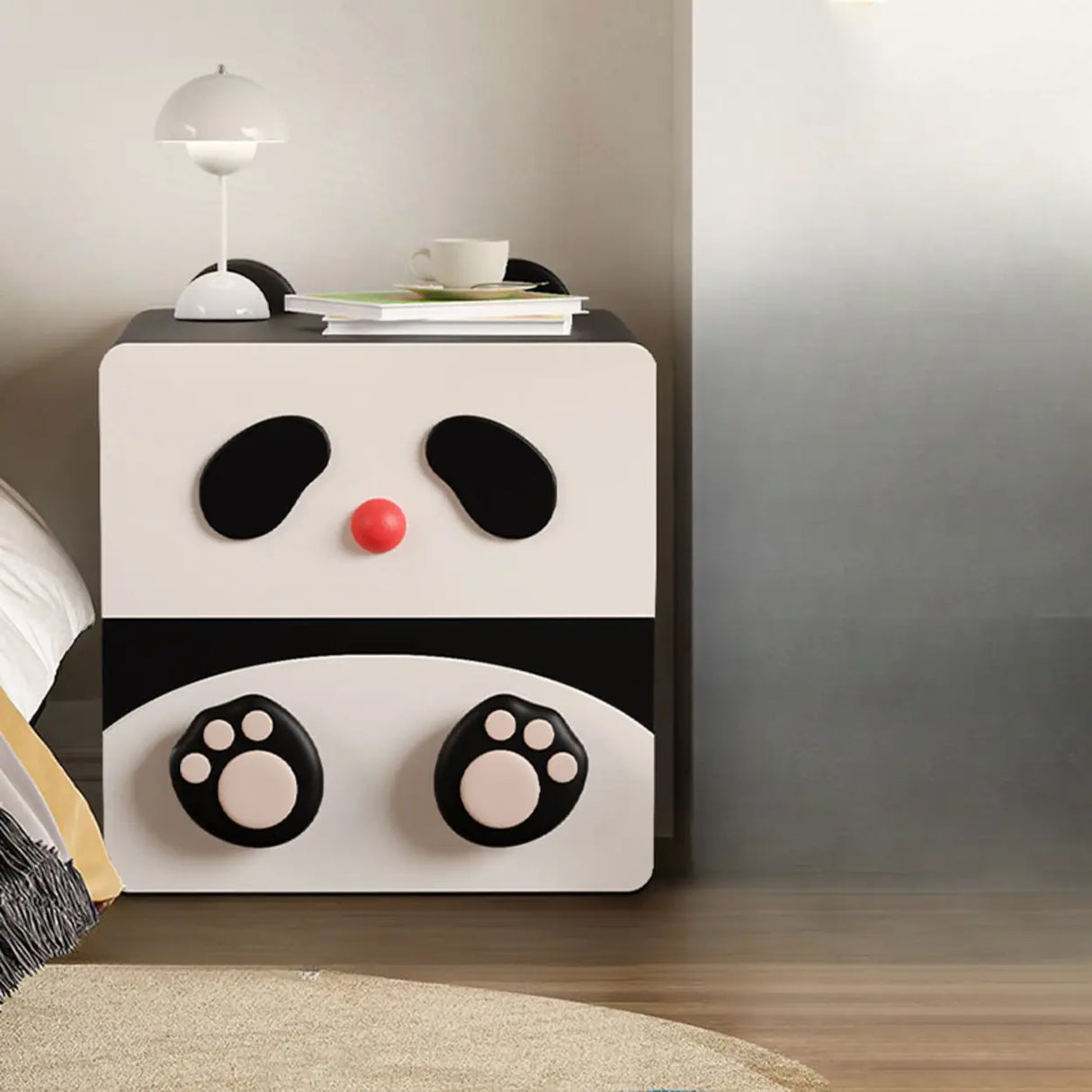 Tip Resistant Animals Wood Kids Nightstand with Drawers Image - 2