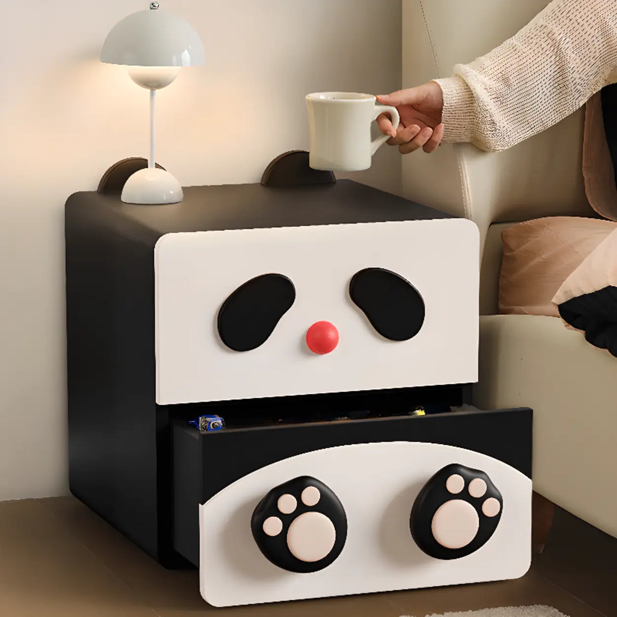 Tip Resistant Animals Wood Kids Nightstand with Drawers Image - 4