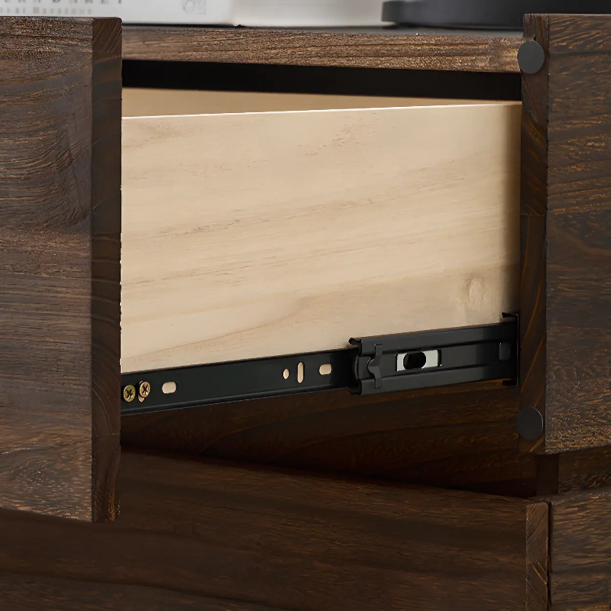 Tip Resistant Brown Wood Kids Nightstand with Drawers Image - 7