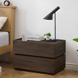 Tip Resistant Brown Wood Kids Nightstand with Drawers Image - 1