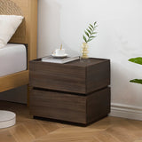 Tip Resistant Brown Wood Kids Nightstand with Drawers Image - 4
