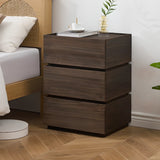 Tip Resistant Brown Wood Kids Nightstand with Drawers Image - 5