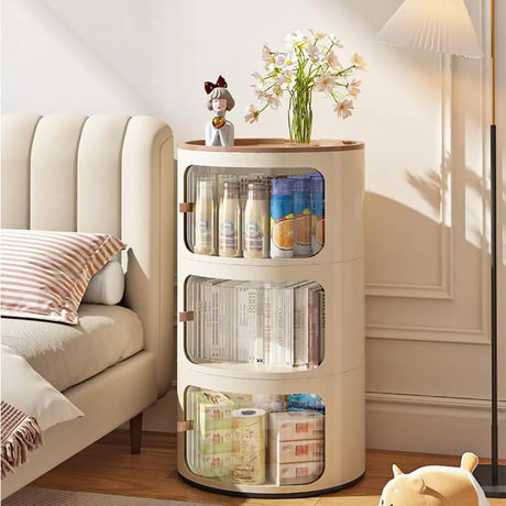 Tip Resistant Kids Nightstand with Cabinet and Shelves Image - 1