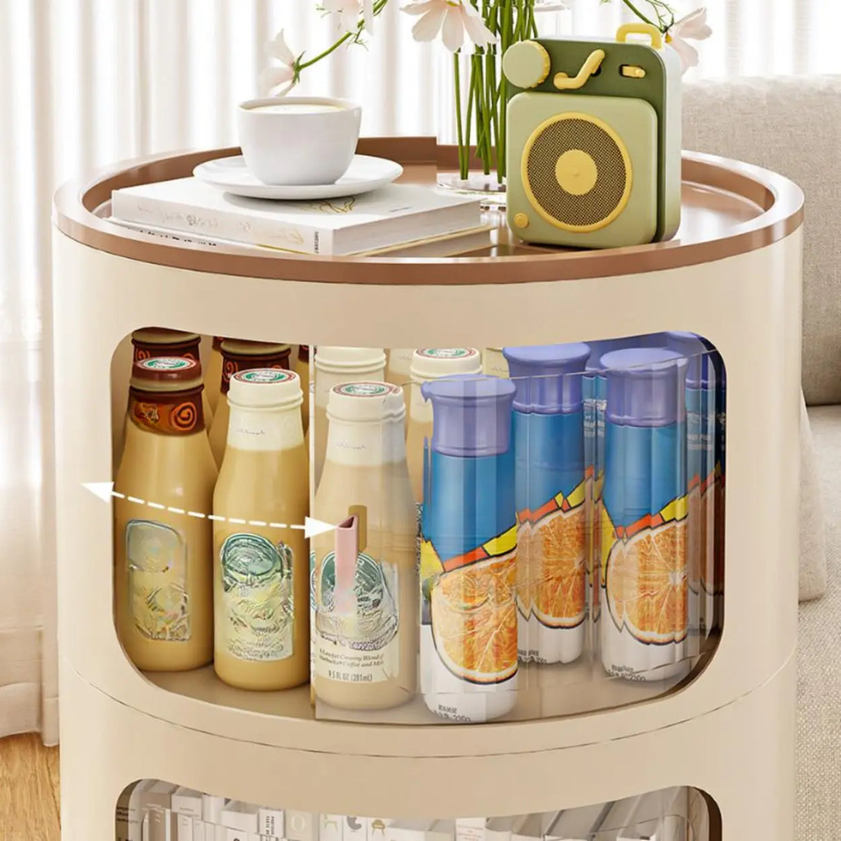 Tip Resistant Kids Nightstand with Cabinet and Shelves Image - 10