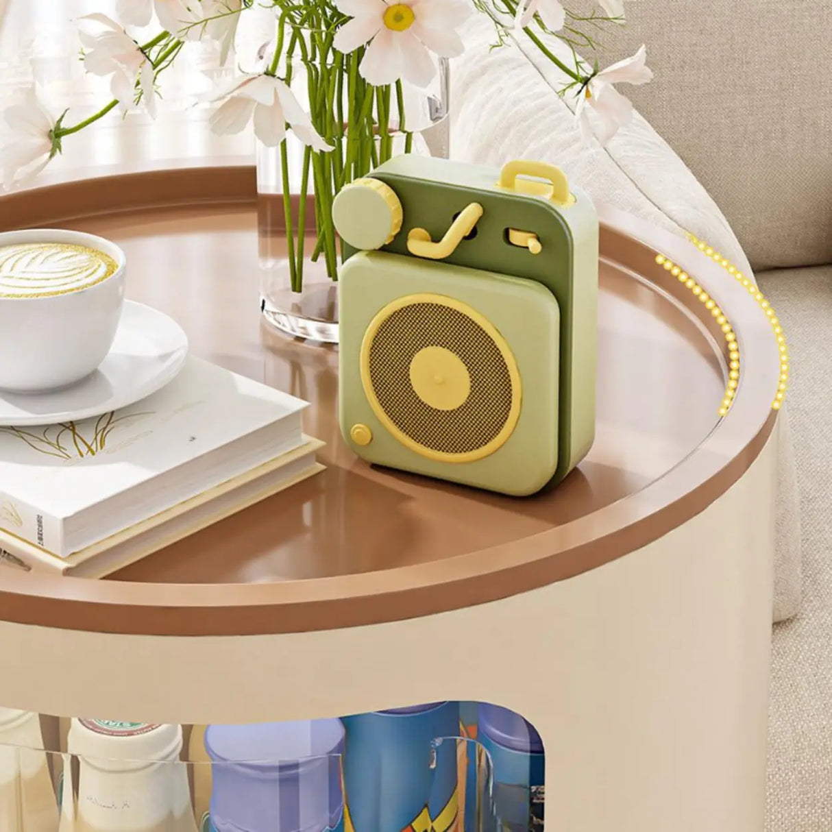 Tip Resistant Kids Nightstand with Cabinet and Shelves Image - 8