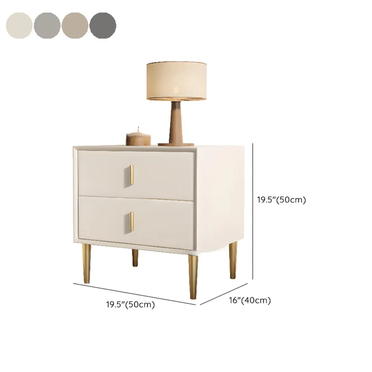 Tip Resistant Leather Wood Kids Nightstand with Drawers 
