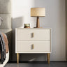Tip Resistant Leather Wood Kids Nightstand with Drawers Image - 2