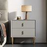 Tip Resistant Leather Wood Kids Nightstand with Drawers Image - 3