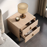 Tip Resistant Leather Wood Kids Nightstand with Drawers Image - 4