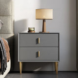 Tip Resistant Leather Wood Kids Nightstand with Drawers Image - 7