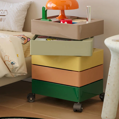 Tip Resistant Rotatable Multi-Shelves Kids Nightstand Image - 1