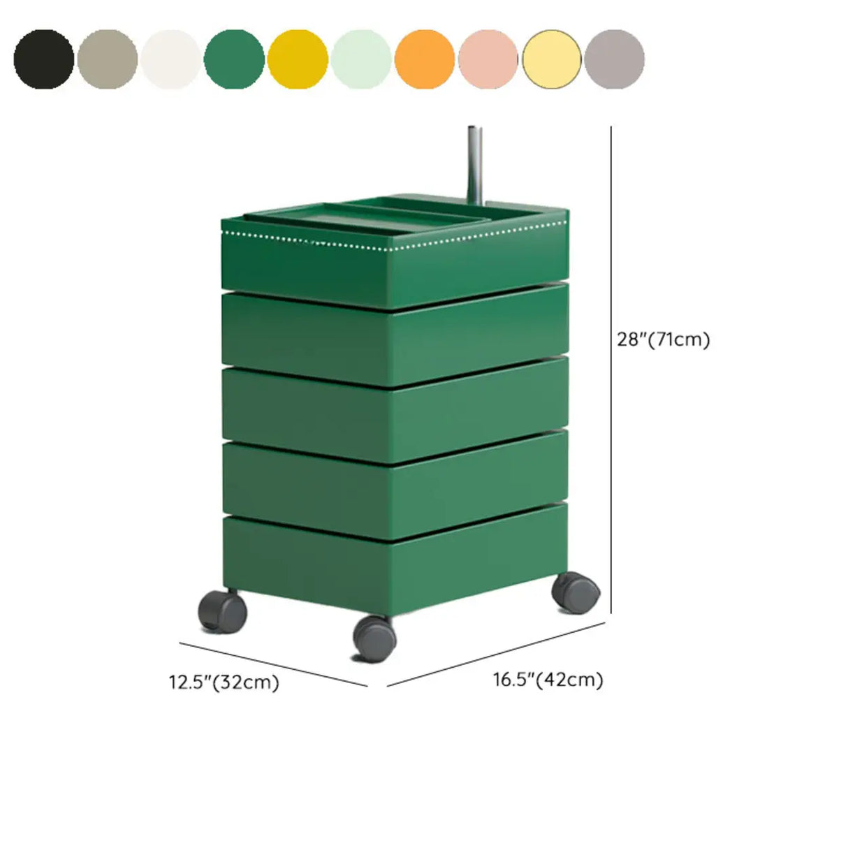 Tip Resistant Rotatable Multi-Shelves Kids Nightstand 