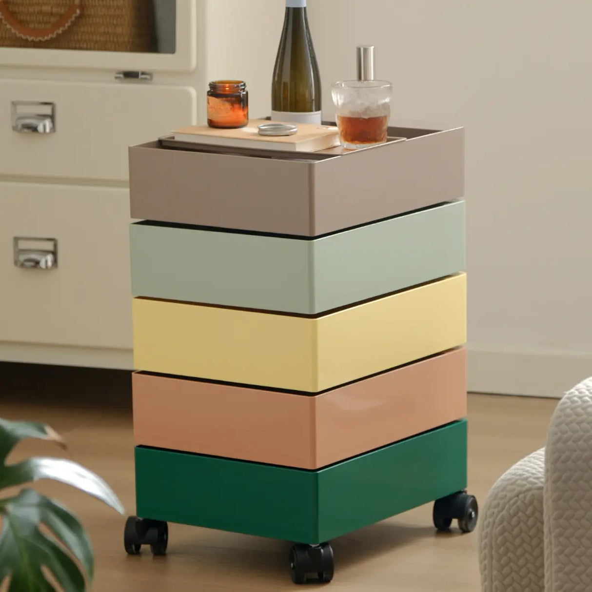 Tip Resistant Rotatable Multi-Shelves Kids Nightstand Image - 6