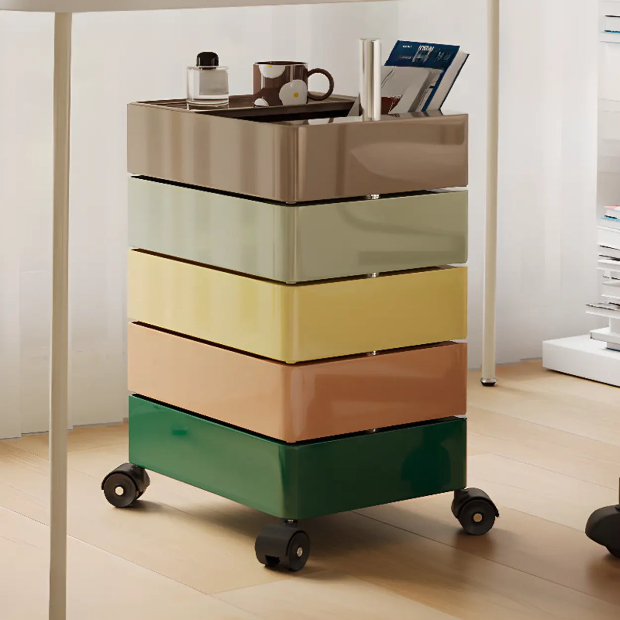 Tip Resistant Rotatable Multi-Shelves Kids Nightstand Image - 8