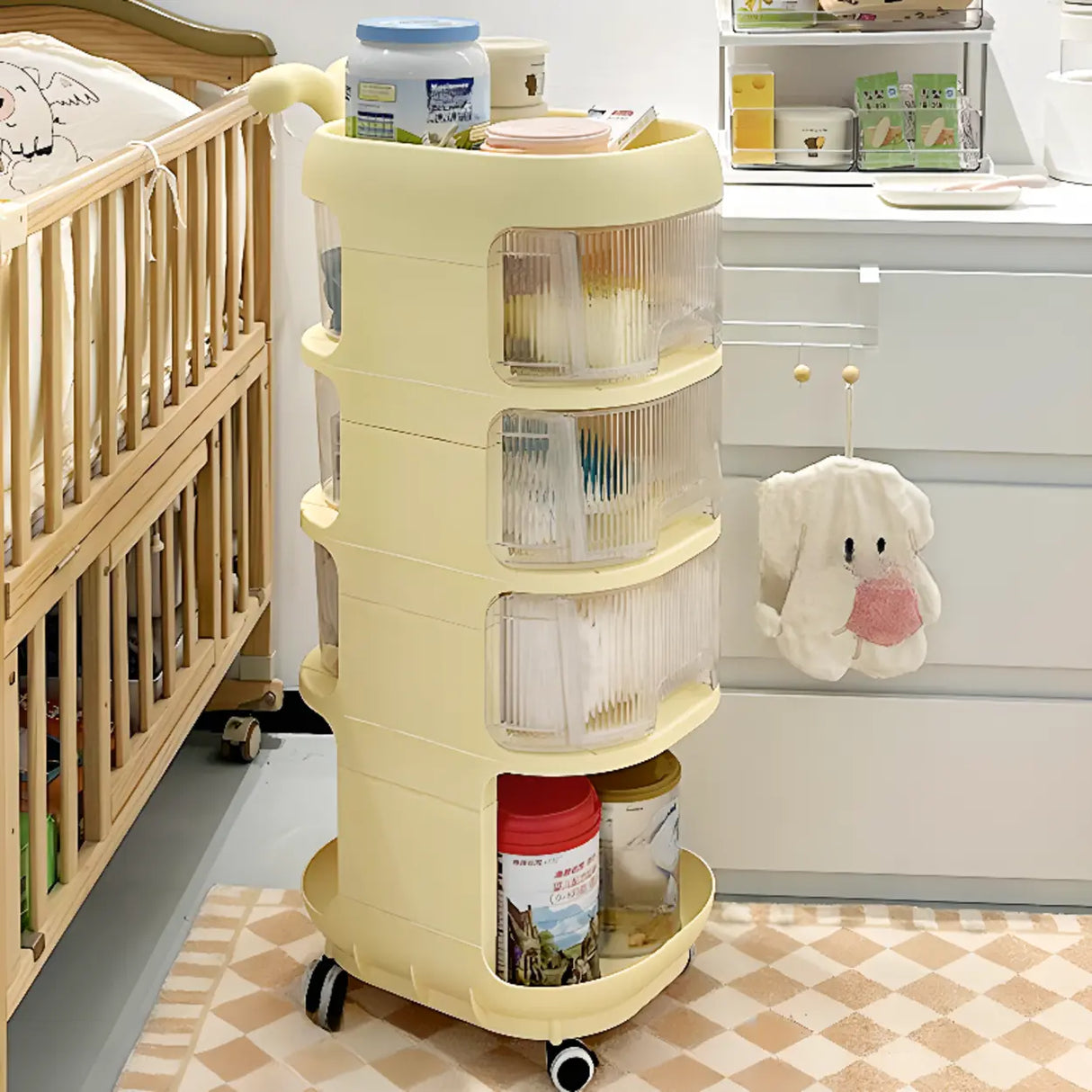 Tip Resistant Tall Height Open Storage Kids Nightstand Image - 4