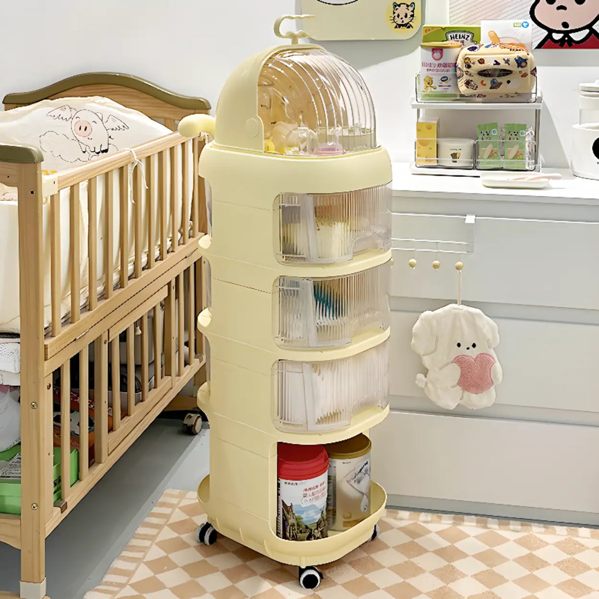 Tip Resistant Tall Height Open Storage Kids Nightstand Image - 6